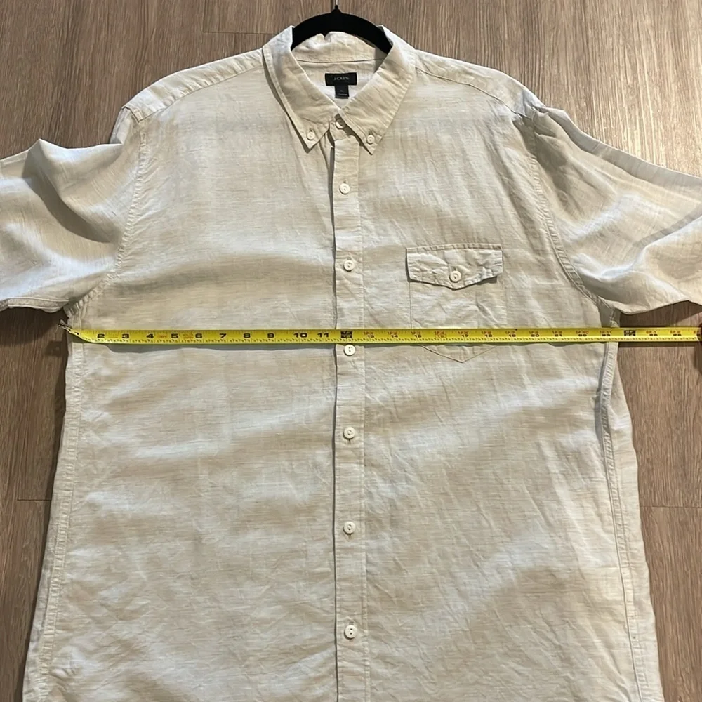 J. Crew Baird McNutt Men’s Button Front Shirt XL Grey Linen Cotton Blend Preppy